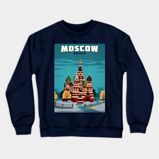 Vintage Travel Poster - Moscow Colorful Crewneck Sweatshirt